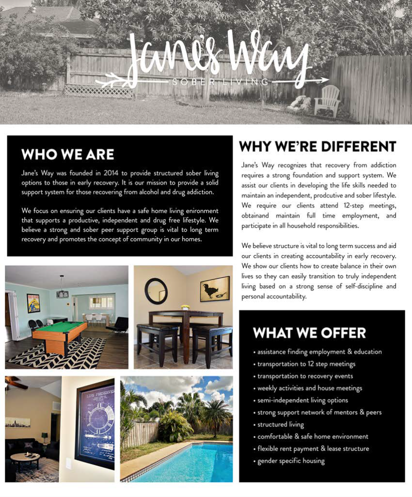 Janes Way Sober Living and Recovery Residences Overview